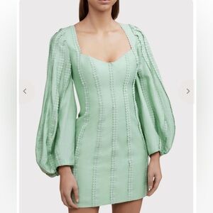 Acler Light Green Long Sleeve Dress